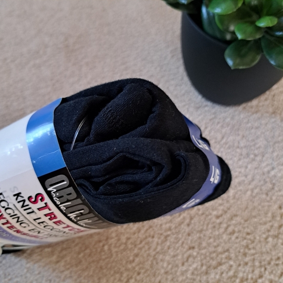 New! Nicole Miller Leggings 2 Pack Size Large Black Stretch Pants Cotton - Picture 7 of 10